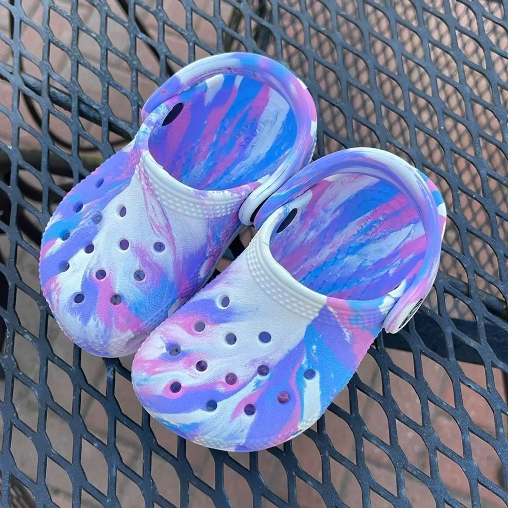 Crocs Classic Marbled Clog Toddler Size 6 Pastel Tie Dye